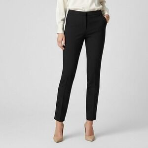 J.Crew Carremann Black Pants Women's Size 2 Tailored Trousers Slim‎ Fit